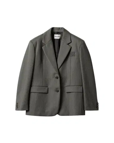 Miu Miu Single-Breasted Blazer Jacket | Thumbnail 1 Miu Miu Single-Breasted Blazer Jacket | Thumbnail 1