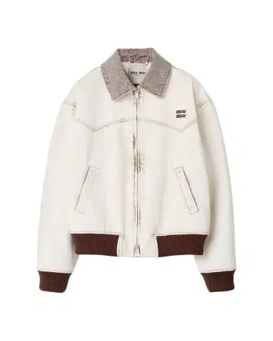 Miu Miu Corduroy-Collar Zip Western Jacket | Thumbnail 1 Miu Miu Corduroy-Collar Zip Western Jacket | Thumbnail 1