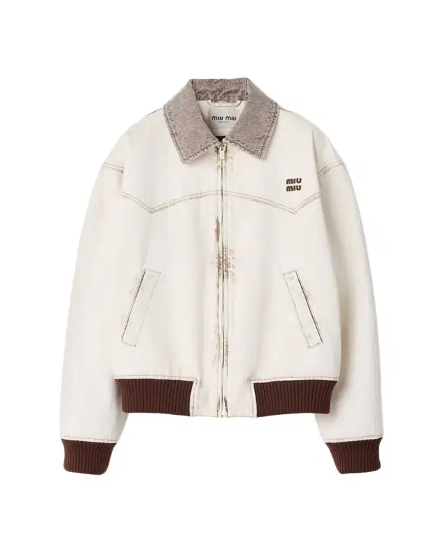 Corduroy-Collar Zip Western Jacket