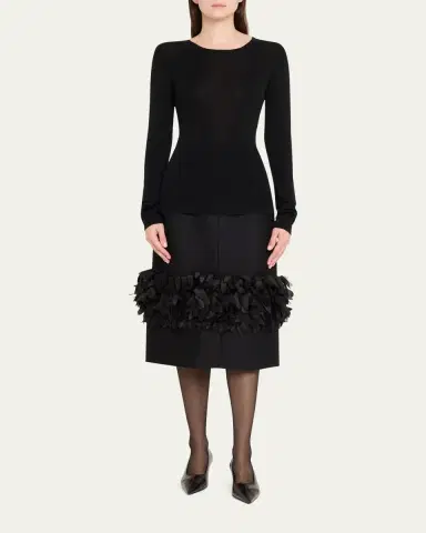 TOTEME Petal Embellished Pencil Skirt | Thumbnail 2 TOTEME Petal Embellished Pencil Skirt | Thumbnail 2