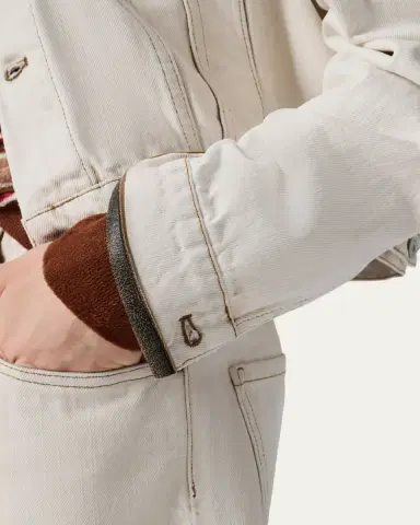 Miu Miu Leather-Collar Denim Jacket | Thumbnail 5