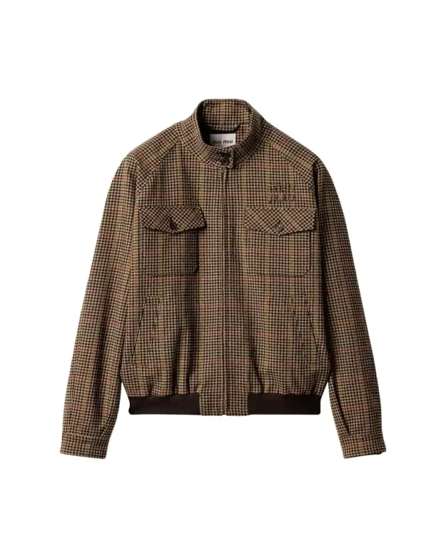 Check Wool Zip Jacket