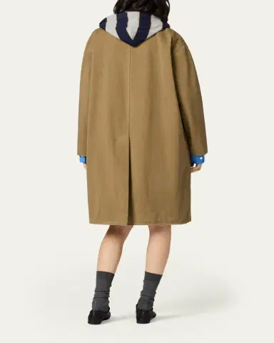Miu Miu Contrast Hood Trench Coat With Belt | Thumbnail 3 Miu Miu Contrast Hood Trench Coat With Belt | Thumbnail 3