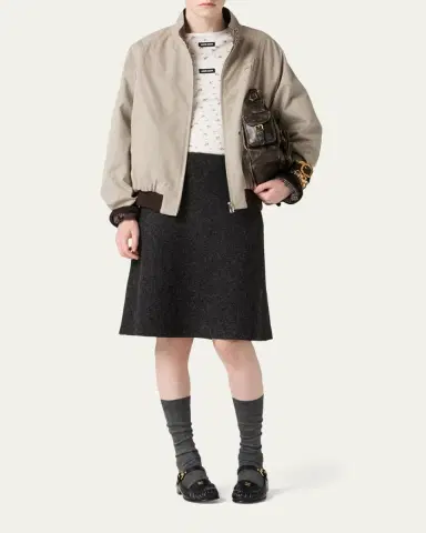 Miu Miu Reversible Houndstooth Zip Jacket | Thumbnail 2 Miu Miu Reversible Houndstooth Zip Jacket | Thumbnail 2