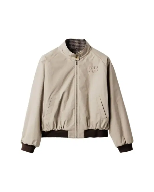 Reversible Houndstooth Zip Jacket