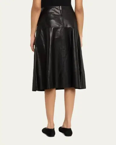ARMA Susana A-Line Leather Midi Skirt | Thumbnail 3 ARMA Susana A-Line Leather Midi Skirt | Thumbnail 3