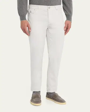 Brunello Cucinelli Men's Italian-Fit Denim Five-Pocket Pants | Thumbnail 4 Brunello Cucinelli Men's Italian-Fit Denim Five-Pocket Pants | Thumbnail 4