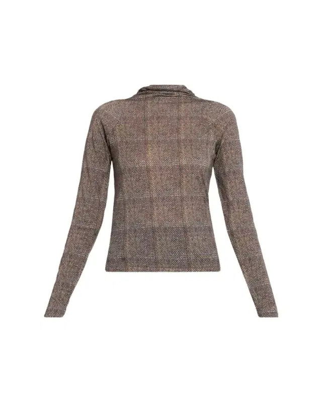 Shaw Plaid Turtleneck Top