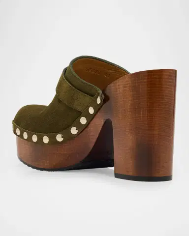 Gucci Marmont GG Suede Platform Clogs | Thumbnail 3