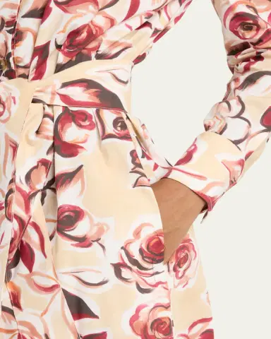 Chiara Boni La Petite Robe Belted Floral-Print Midi Shirtdress | Thumbnail 5 Chiara Boni La Petite Robe Belted Floral-Print Midi Shirtdress | Thumbnail 5