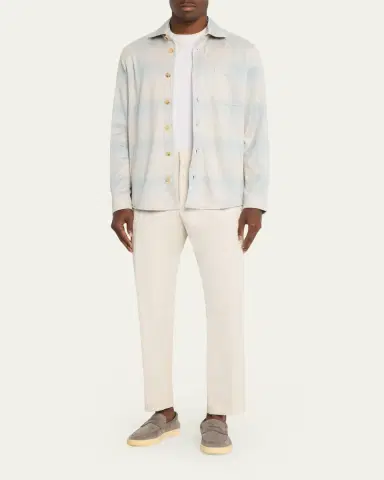 Maurizio Baldassari Men's Plaid Overshirt with Pockets | Thumbnail 2 Maurizio Baldassari Men's Plaid Overshirt with Pockets | Thumbnail 2