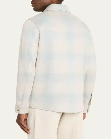 Maurizio Baldassari Men's Plaid Overshirt with Pockets | Thumbnail 3 Maurizio Baldassari Men's Plaid Overshirt with Pockets | Thumbnail 3