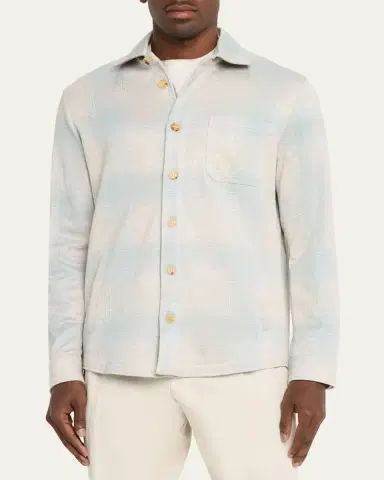 Maurizio Baldassari Men's Plaid Overshirt with Pockets | Thumbnail 4 Maurizio Baldassari Men's Plaid Overshirt with Pockets | Thumbnail 4