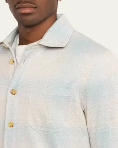 Maurizio Baldassari Men's Plaid Overshirt with Pockets | Thumbnail 5 Maurizio Baldassari Men's Plaid Overshirt with Pockets | Thumbnail 5