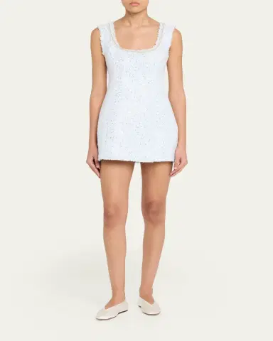 LoveShackFancy Adelaine Sequined Tweed Mini Dress | Thumbnail 2 LoveShackFancy Adelaine Sequined Tweed Mini Dress | Thumbnail 2