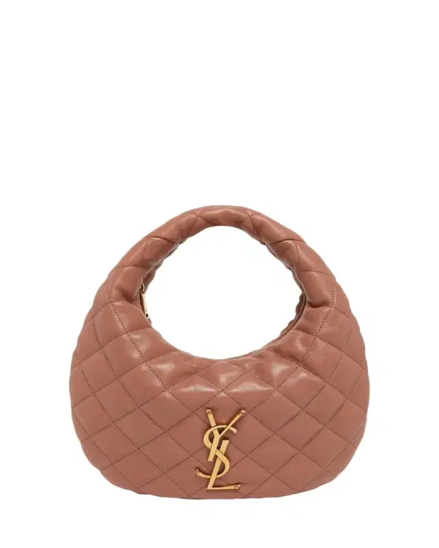 Saint Laurent Icarino Baby YSL Quilted Leather Hobo Bag