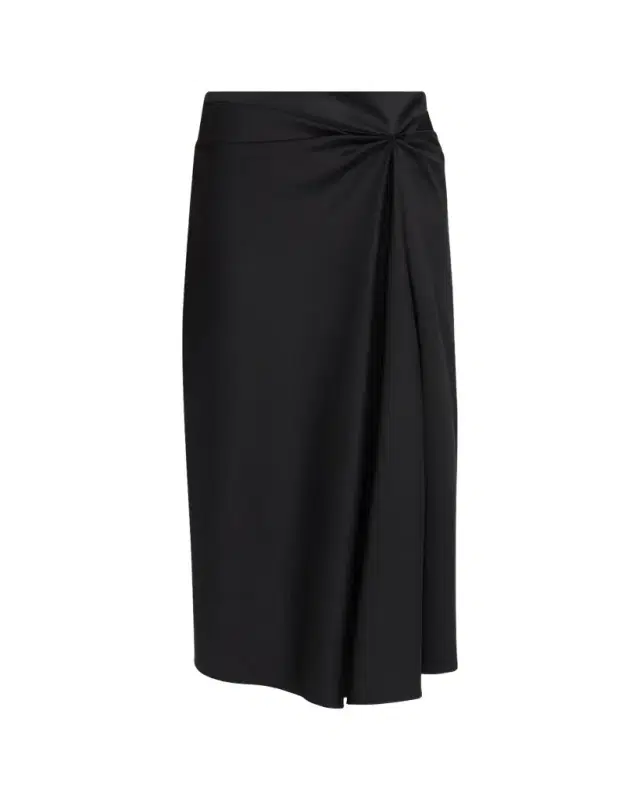 Ruched-Detail Midi Skirt