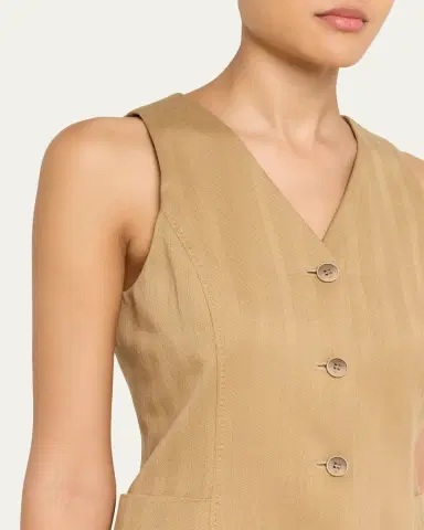 Max Mara Striped Herringbone Vest | Thumbnail 5 Max Mara Striped Herringbone Vest | Thumbnail 5