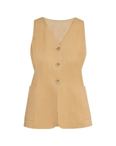Max Mara Striped Herringbone Vest | Thumbnail 1 Max Mara Striped Herringbone Vest | Thumbnail 1