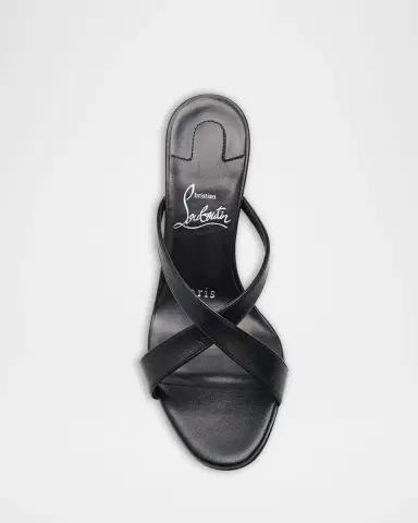 Christian Louboutin 80mm Mulazee Leather Crisscross Mules | Thumbnail 3