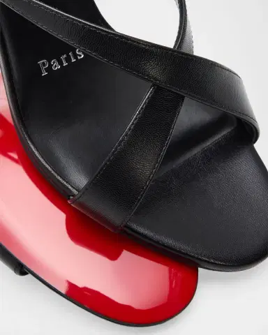 Christian Louboutin 80mm Mulazee Leather Crisscross Mules | Thumbnail 4