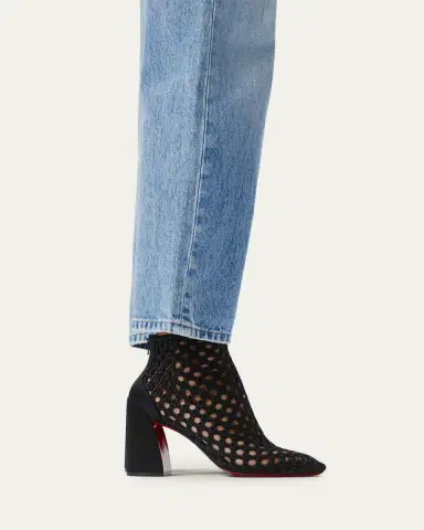 Christian Louboutin 85mm Jane Woven Silk Booties | Thumbnail 2