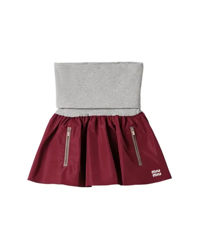 Mixed-Media Technical Mini Skirt