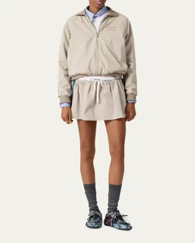 Miu Miu Sleeve-Stripe Zip Track Jacket | Thumbnail 2