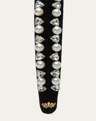 Lele Sadoughi Charlotte Geo Crystal & Faux Pearl Headband | Thumbnail 3