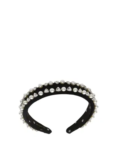 Lele Sadoughi Charlotte Geo Crystal & Faux Pearl Headband | Thumbnail 1