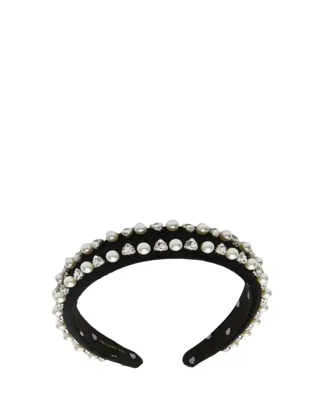 Lele Sadoughi Charlotte Geo Crystal & Faux Pearl Headband