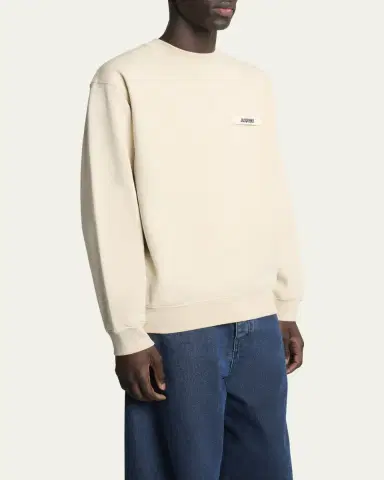 Jacquemus Men's Grosgrain Logo Cotton Sweatshirt | Thumbnail 4