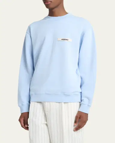 Jacquemus Men's Grosgrain Logo Cotton Sweatshirt | Thumbnail 8