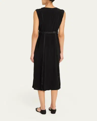 Max Mara Sleeveless Belted Midi Dress | Thumbnail 3