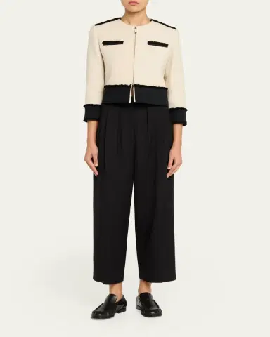 Max Mara Woven Fringe-Trim Crop Jacket | Thumbnail 2 Max Mara Woven Fringe-Trim Crop Jacket | Thumbnail 2