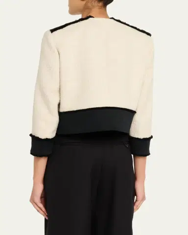 Max Mara Woven Fringe-Trim Crop Jacket | Thumbnail 3 Max Mara Woven Fringe-Trim Crop Jacket | Thumbnail 3