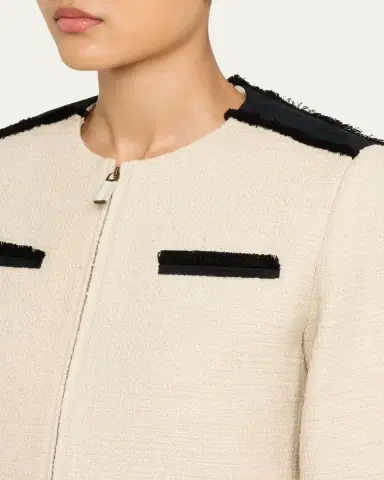 Max Mara Woven Fringe-Trim Crop Jacket | Thumbnail 5 Max Mara Woven Fringe-Trim Crop Jacket | Thumbnail 5