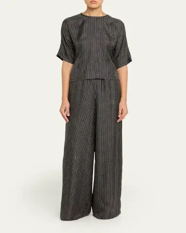 Max Mara Striped Tie-Back Silk Shirt | Thumbnail 2