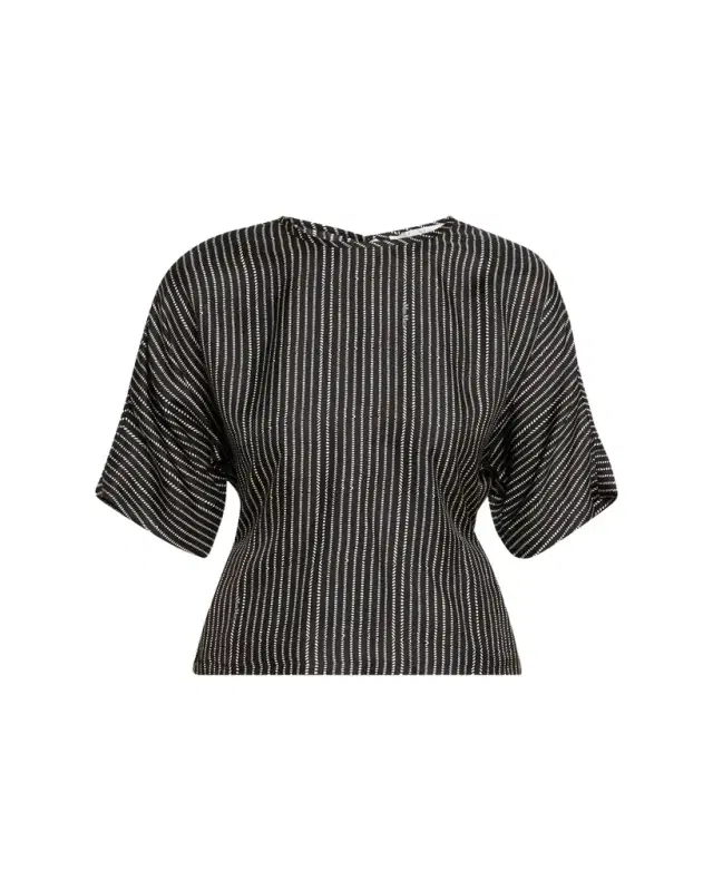 Max Mara Striped Tie-Back Silk Shirt