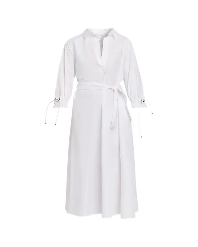 Max Mara Belted 3/4-Sleeve Midi Shirtdress