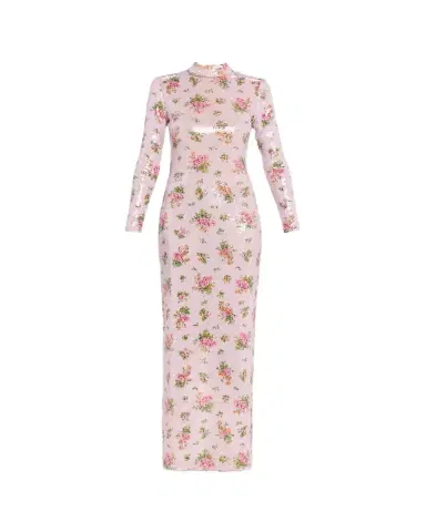 Brandon Maxwell Sequined Floral Long-Sleeve Column Maxi Dress | Thumbnail 1 Brandon Maxwell Sequined Floral Long-Sleeve Column Maxi Dress | Thumbnail 1