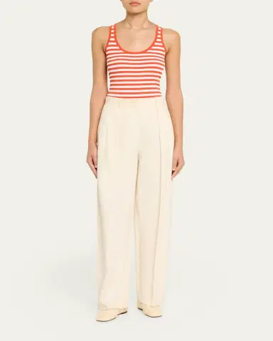 Max Mara Coral Striped Rib Tank Top | Thumbnail 2
