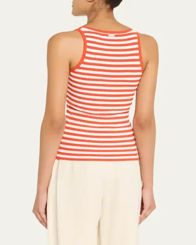Max Mara Coral Striped Rib Tank Top | Thumbnail 3