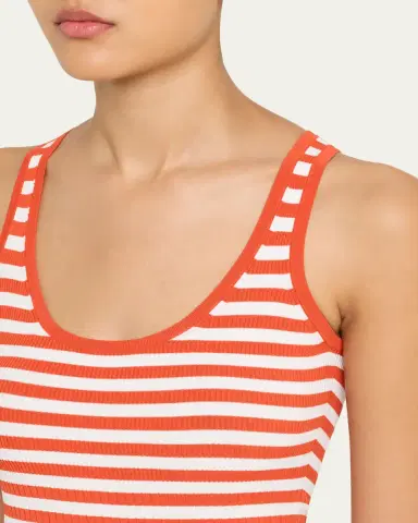 Max Mara Coral Striped Rib Tank Top | Thumbnail 5