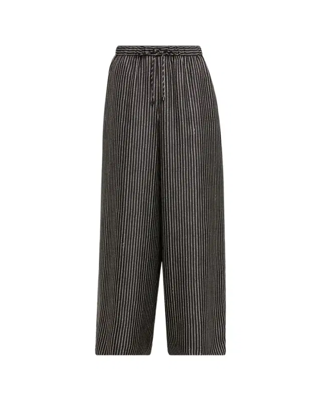 Max Mara Rope Pinstripe Wide-Leg Pull-On Pants