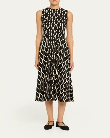Max Mara Sleeveless Geometric-Print Jersey Midi Dress | Thumbnail 2