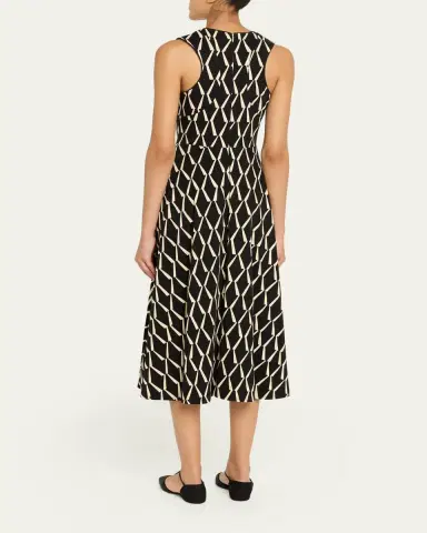 Max Mara Sleeveless Geometric-Print Jersey Midi Dress | Thumbnail 3