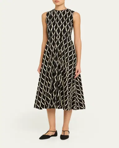Max Mara Sleeveless Geometric-Print Jersey Midi Dress | Thumbnail 4