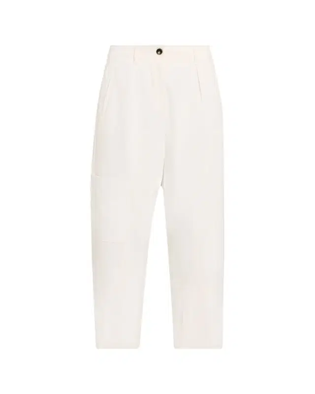 Pleated Barrel-Leg Ankle Pants