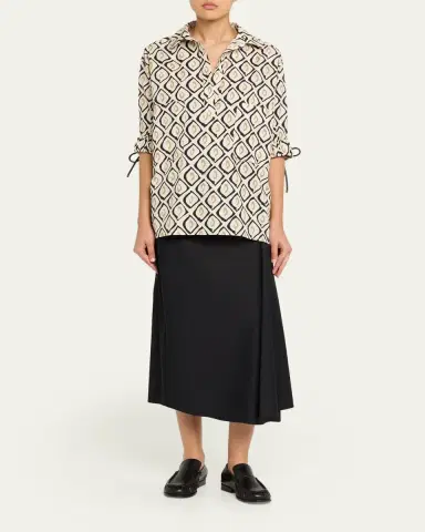 Max Mara Geometric-Print Cotton Shirt | Thumbnail 2
